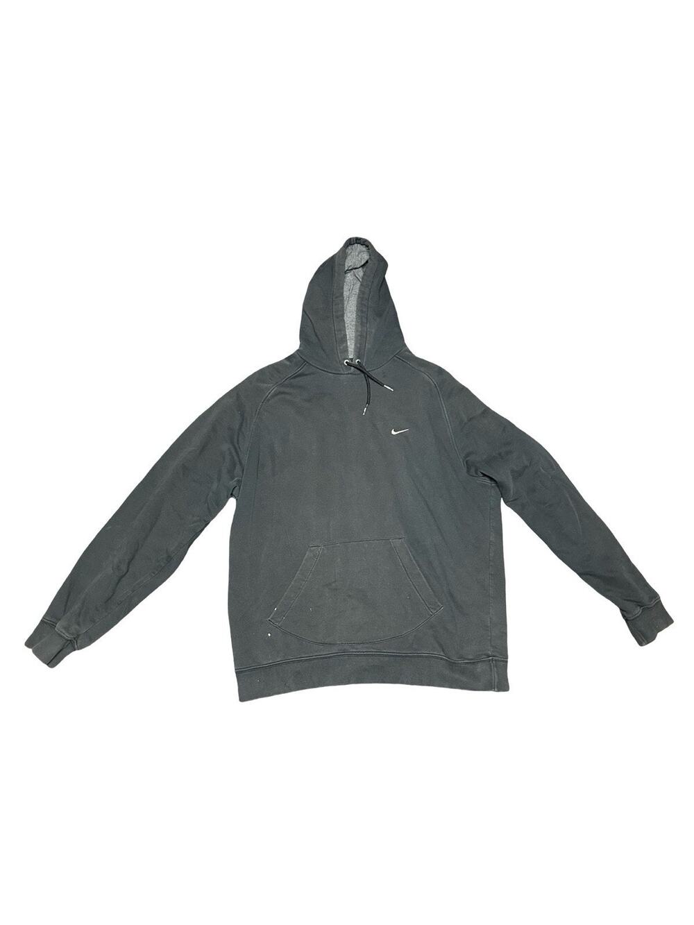 Nike Hoodie Men’s XL Gray Pullover Swoosh Sweatshirt Bleach Specks